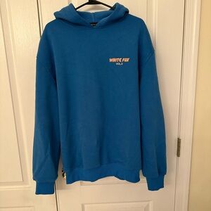 Blue and pink white fox hoodie size small